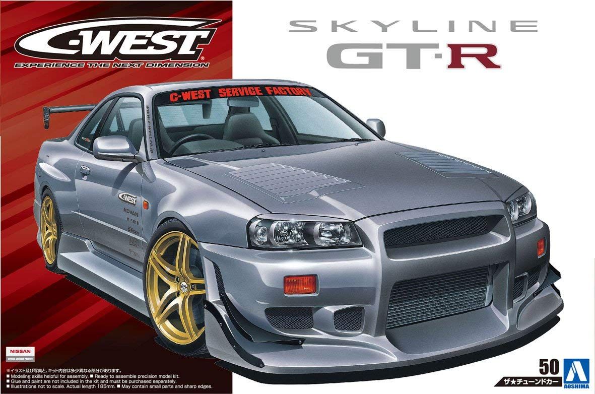 Aoshima C-West BNR34 Skyline GT-R 02 (Nissan) - BanzaiHobby