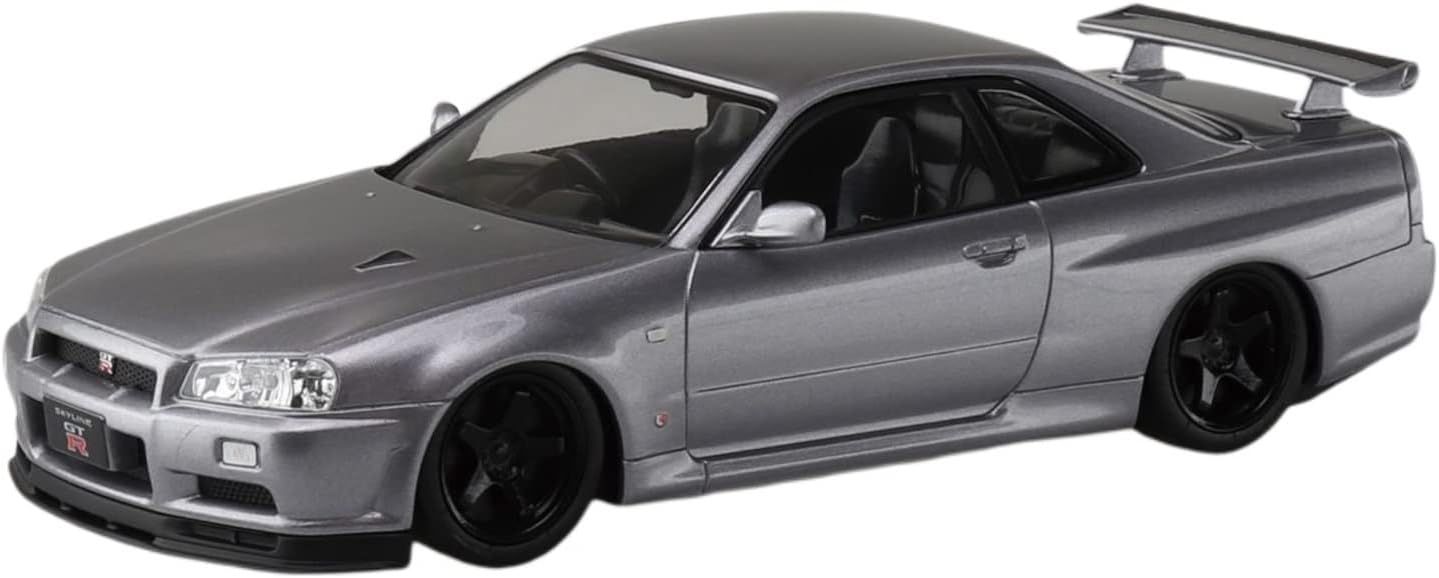 Aoshima Nissan R34 Skyline GT-R Custom Wheels (Athlete Silver) - BanzaiHobby