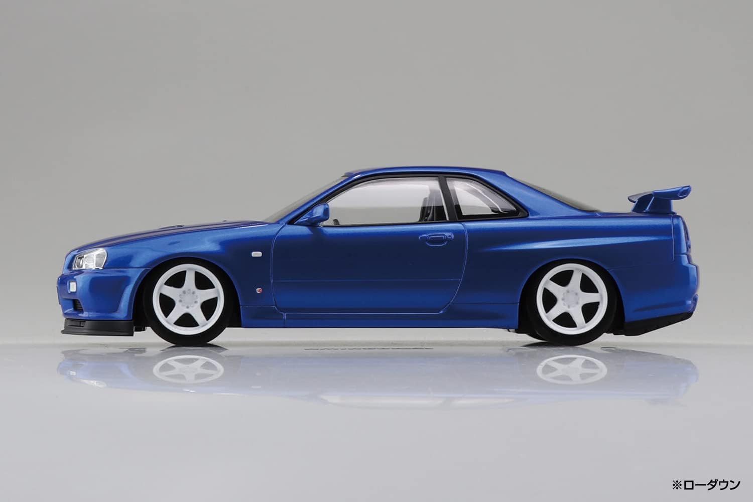 Aoshima Nissan R34 Skyline GT-R Custom Wheels (Bayside Blue) - BanzaiHobby