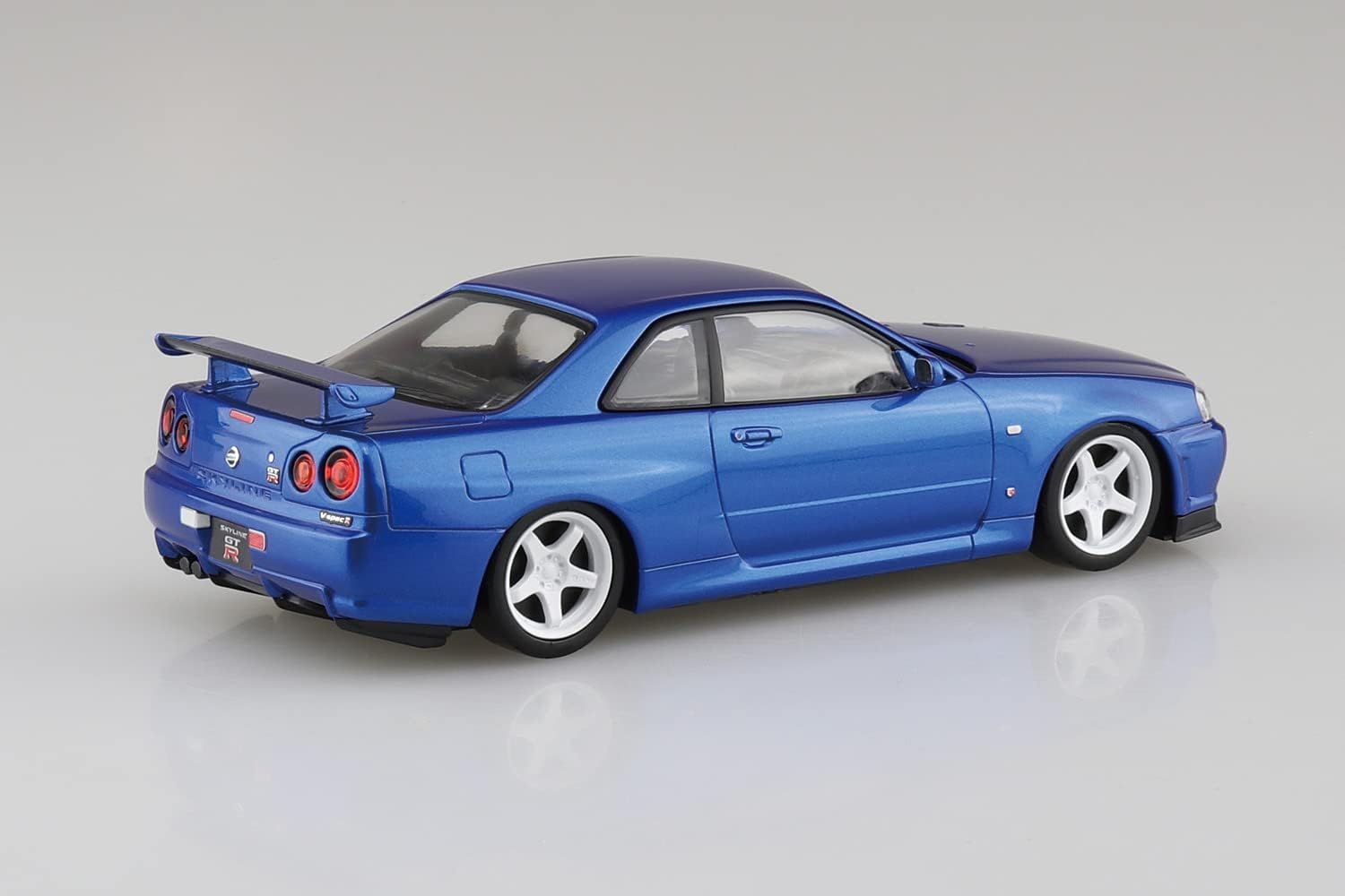 Aoshima Nissan R34 Skyline GT-R Custom Wheels (Bayside Blue) - BanzaiHobby