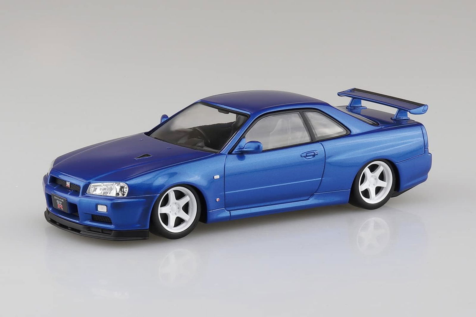 Aoshima Nissan R34 Skyline GT-R Custom Wheels (Bayside Blue) - BanzaiHobby