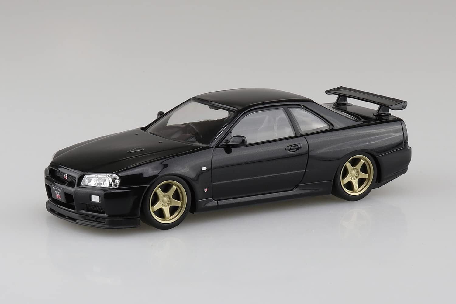 Aoshima Nissan R34 Skyline GT-R Custom Wheels (Black Pearl) - BanzaiHobby