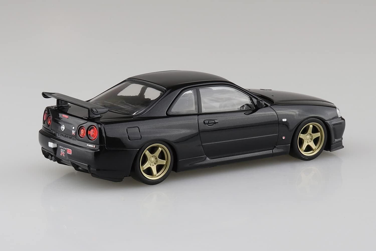 Aoshima Nissan R34 Skyline GT-R Custom Wheels (Black Pearl) - BanzaiHobby