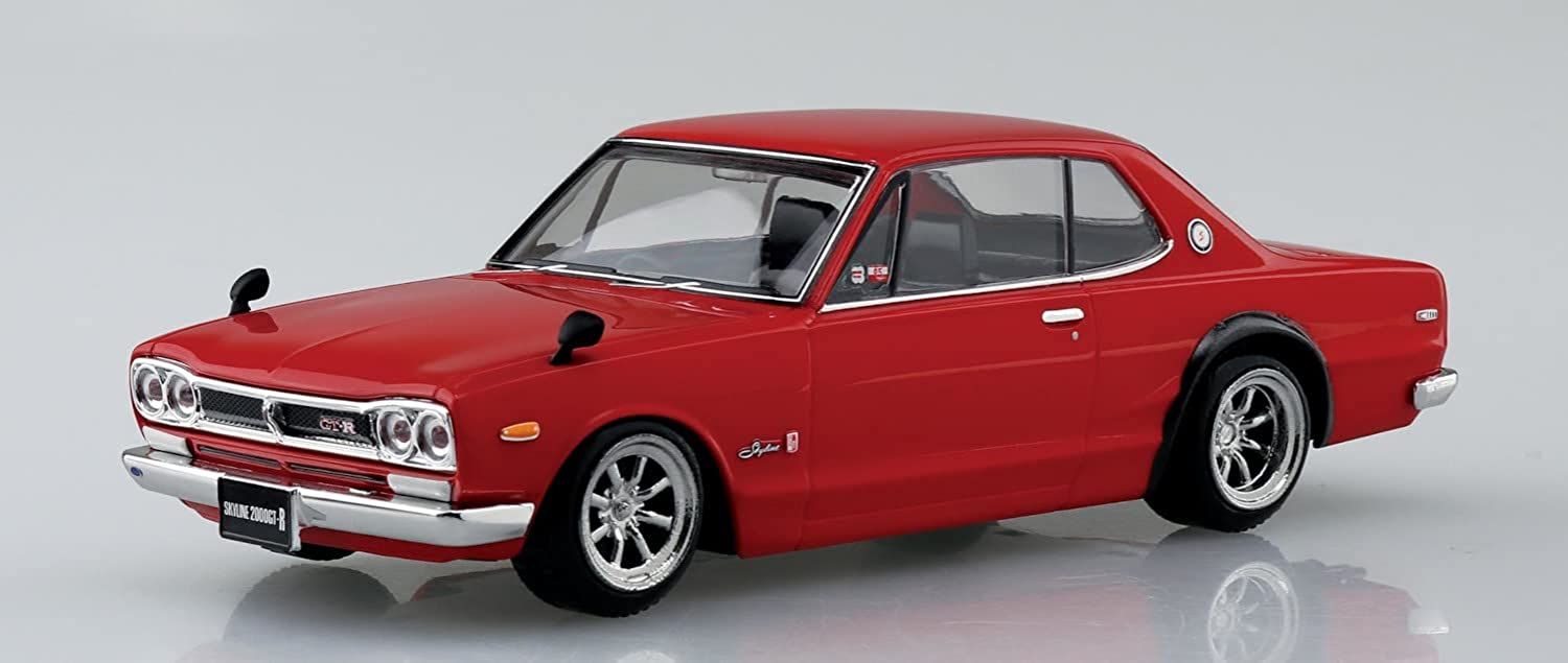 Aoshima Nissan Skyline 2000GT-R Custom Wheel (Red) - BanzaiHobby