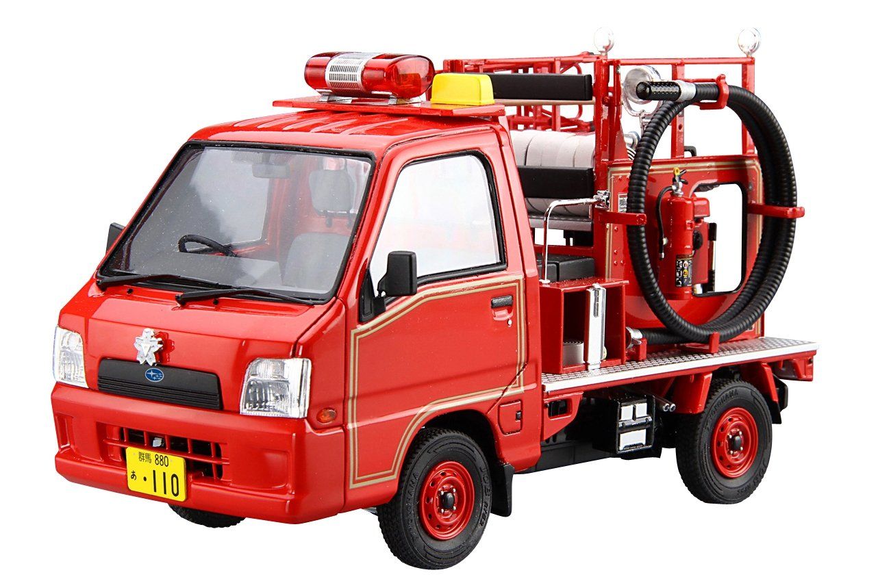 Aoshima Subaru TT2 Sambar Fire Engine `08 Subaru Oizumi Factory Package - BanzaiHobby