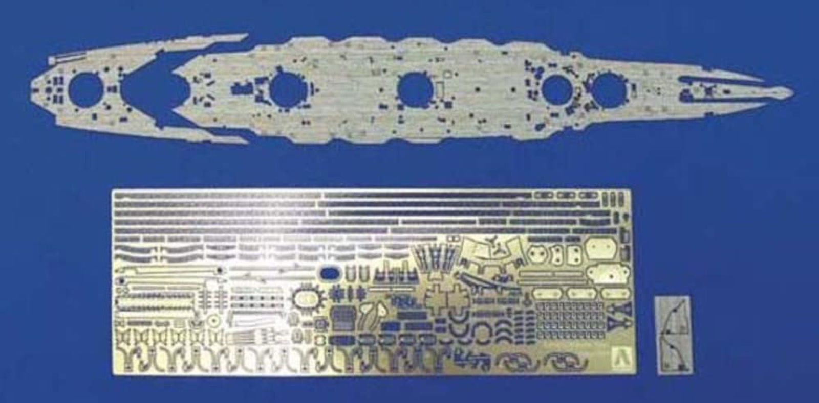 Aoshima Wood Deck Sheet & Photo-Etched Part Set for IJN Battleship Fuso - BanzaiHobby