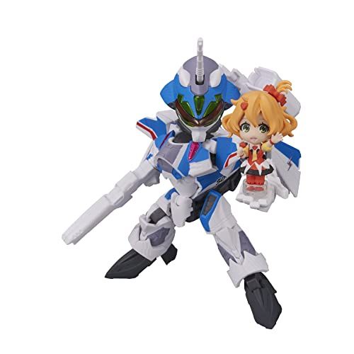 BANDAI SPIRITS(バンダイ スピリッツ) TINY SESSION マクロスΔ VF-31J ジークフリード (ハヤテ・インメルマン機) with フレイア・ヴィオン 約100mm PVC＆ABS製 塗装済み可動フィギュア - BanzaiHobby