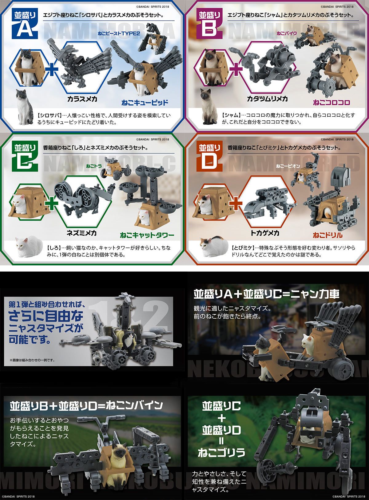 Bandai Neko Busou 2 (Namimori)  Set of 8 - BanzaiHobby
