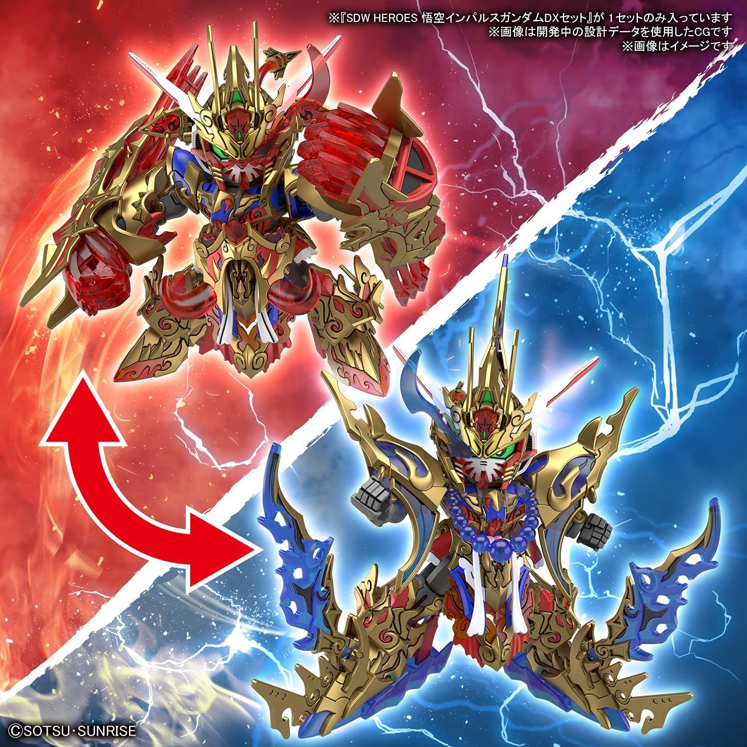Bandai SDW Heroes Wukong Impulse Gundam DX Set (SD) - BanzaiHobby