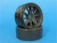 Blade Racing BL214 Taper Drift Tire + Euro10 Black Pre Mounted - BanzaiHobby