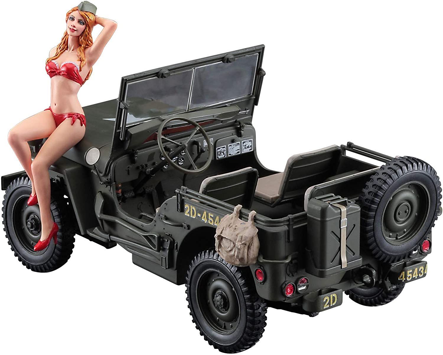 Hasegawa 1/4t 4x4 Truck w/Blond Girls Figure - BanzaiHobby