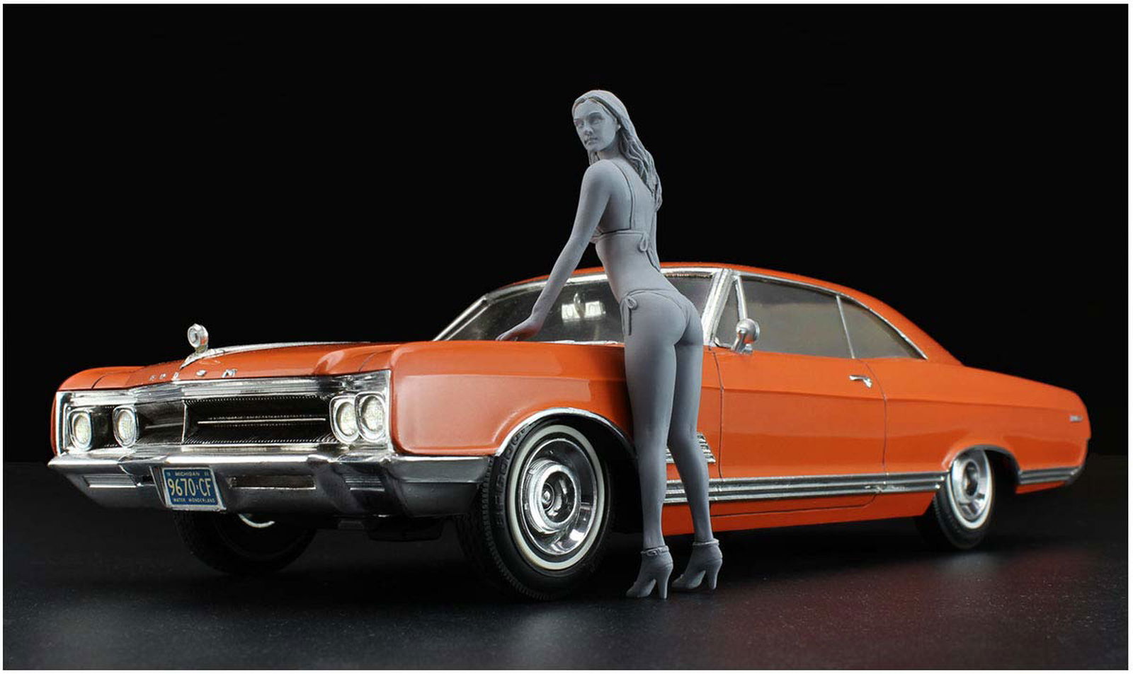 Hasegawa 1966 American Coupe TypeB w/Blond Girls Figure` - BanzaiHobby