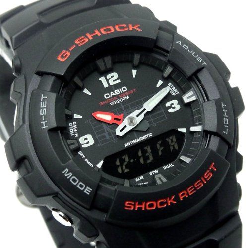 CASIO カシオ G-SHOCK Gショック ジーショック G-100-1B 海外 アナログ デジタル コンビネーション ELバックライト 搭載 メンズ 腕時計 時計 【逆輸入品】 - BanzaiHobby