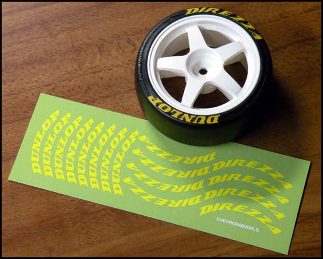 Chevron Models STS020 Drift Tire Logo Sticker Dunlop - BanzaiHobby