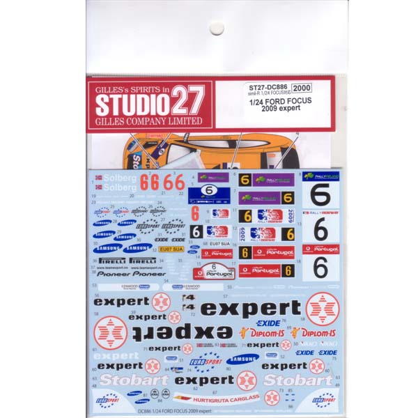 Studio27 DC886 1/24 FORD FOCUS expert 2009 Decal - BanzaiHobby