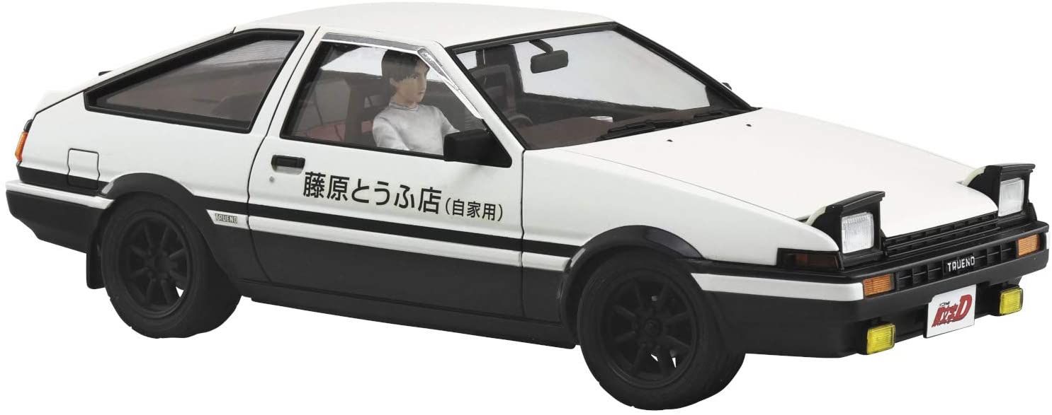 Aoshima 1/24 Fujiwara Takumi 86 Trueno Project D Specification w/Driver Figur - BanzaiHobby