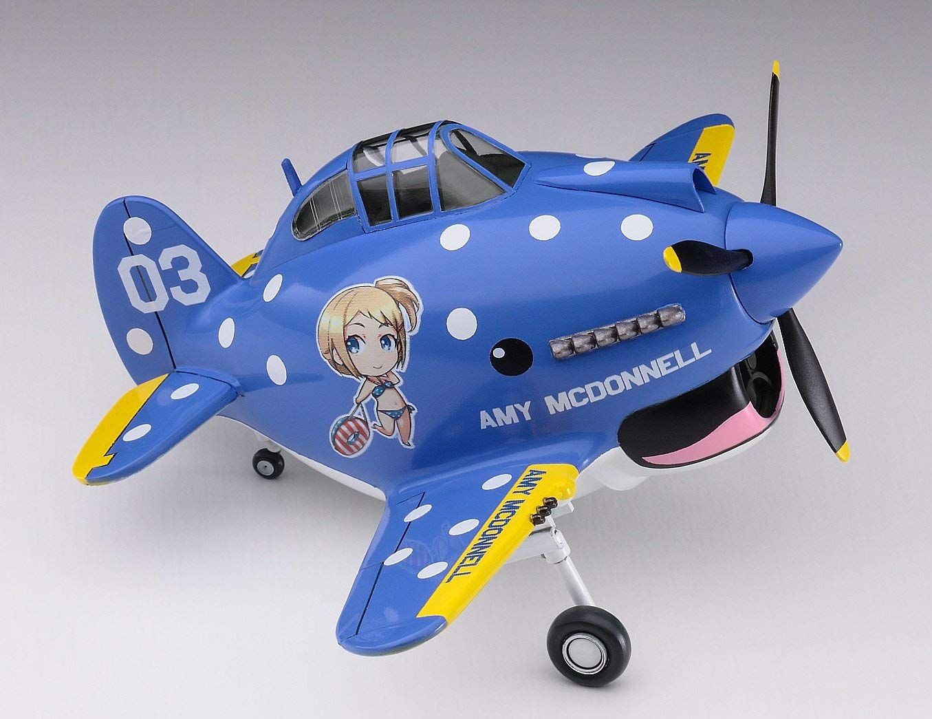 Hasegawa Egg Girls Collection No.03 Amy McDonnell w/Egg Plane P-40 War - BanzaiHobby