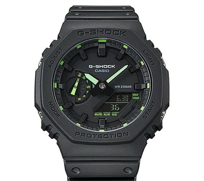 G-Shock(ジーショック) 腕時計 ネオンアクセント グリーン GA2100-1A3, グリーン - BanzaiHobby