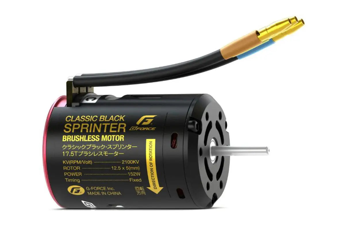 (PO DEC 2025) G-Force G0422 Classic Black Sprinter Brushless Motor (17.5T)