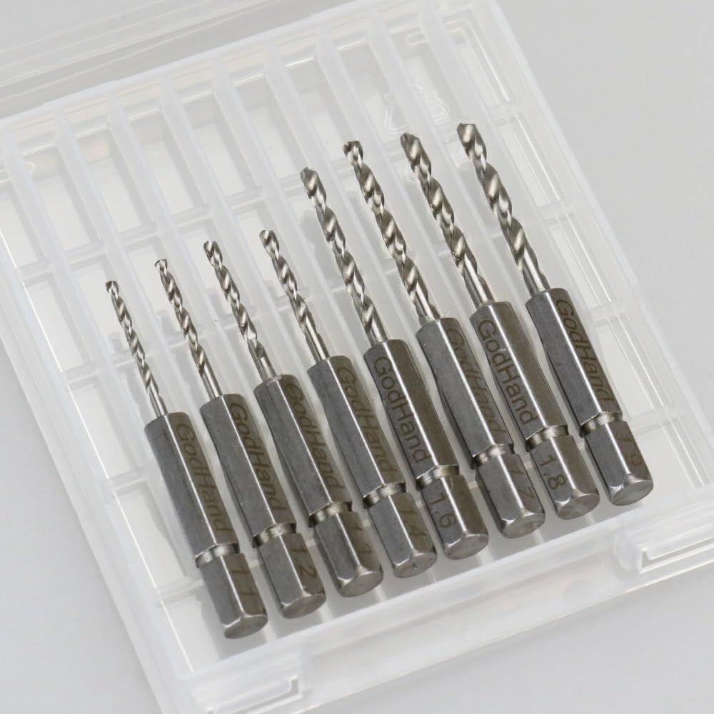 GodHand Quick Drill Bit Set of 8 (C) GH-DBQ-8C Hobby Tools - BanzaiHobby