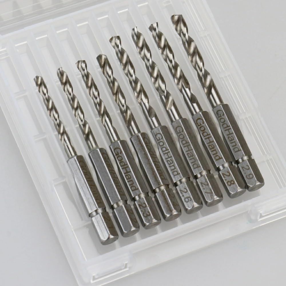 GodHand Quick Drill Bit Set of 8 (D) GH-DBQ-8D Hobby Tools - BanzaiHobby