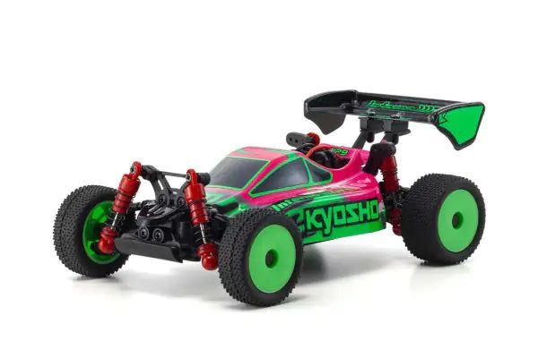 Kyosho 32093PGR MINI-Z Buggy Ready set INFERNO MP9 TKI Pink / Green - BanzaiHobby