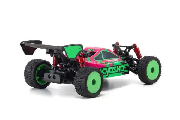 Kyosho 32093PGR MINI-Z Buggy Ready set INFERNO MP9 TKI Pink / Green - BanzaiHobby