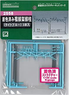Greenmax 2558 Pre-colored Catenary Pole for Double Track (Light Blue) (3p - BanzaiHobby