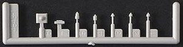 Greenmax 8079 Roof Parts (Fuse, Antenna) Suburban Type (4 Pieces Each) - BanzaiHobby