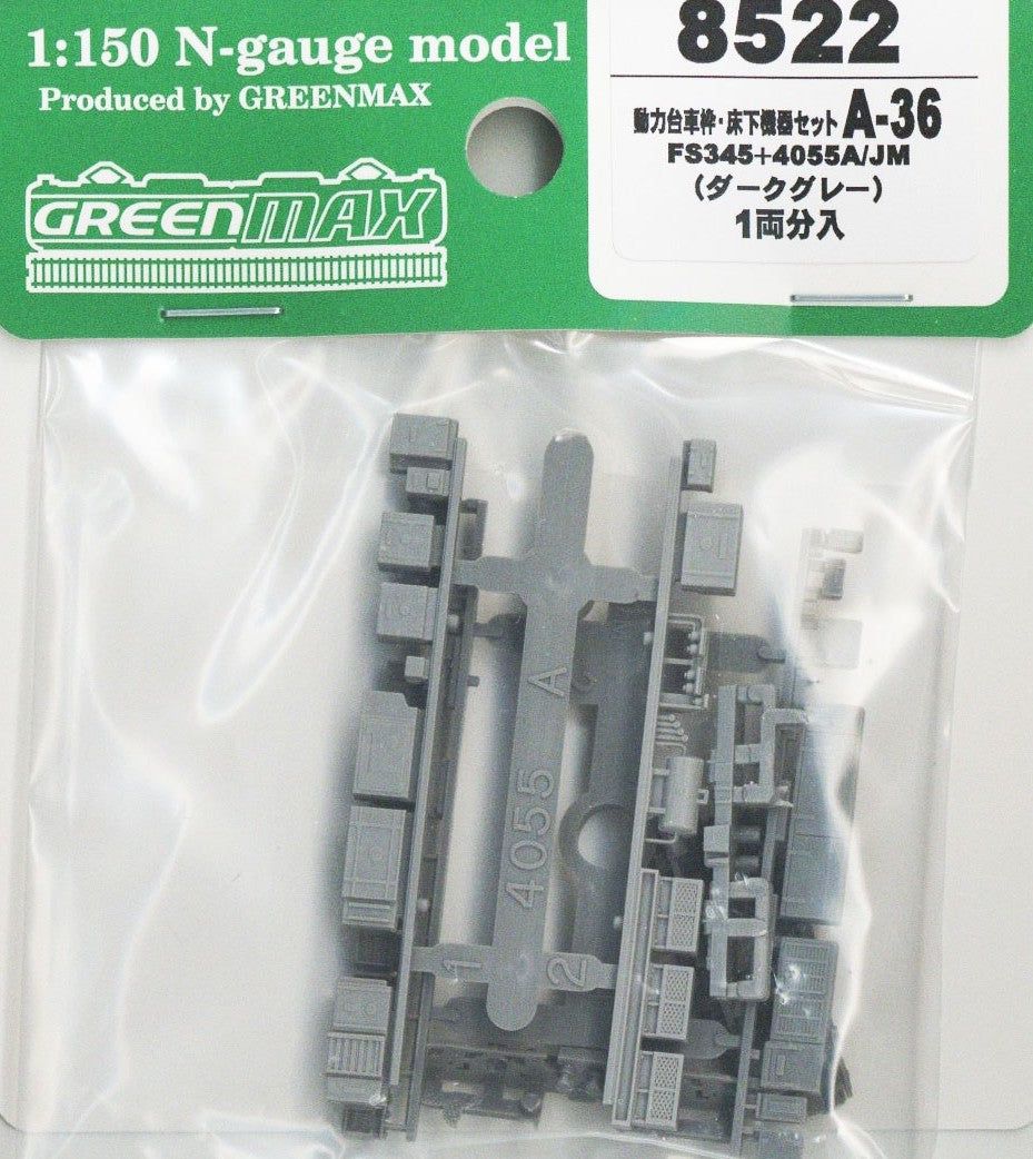 Greenmax 8522 Power Bogie Frame & Under Floor Parts Set A-36 (FS345 + 405 - BanzaiHobby