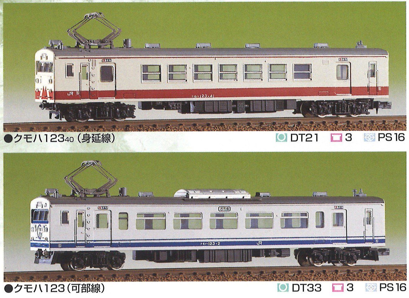 Greenmax J.R. Series 123 (Type Kumoha123) Two Car Set (Kabe Line Style + - BanzaiHobby