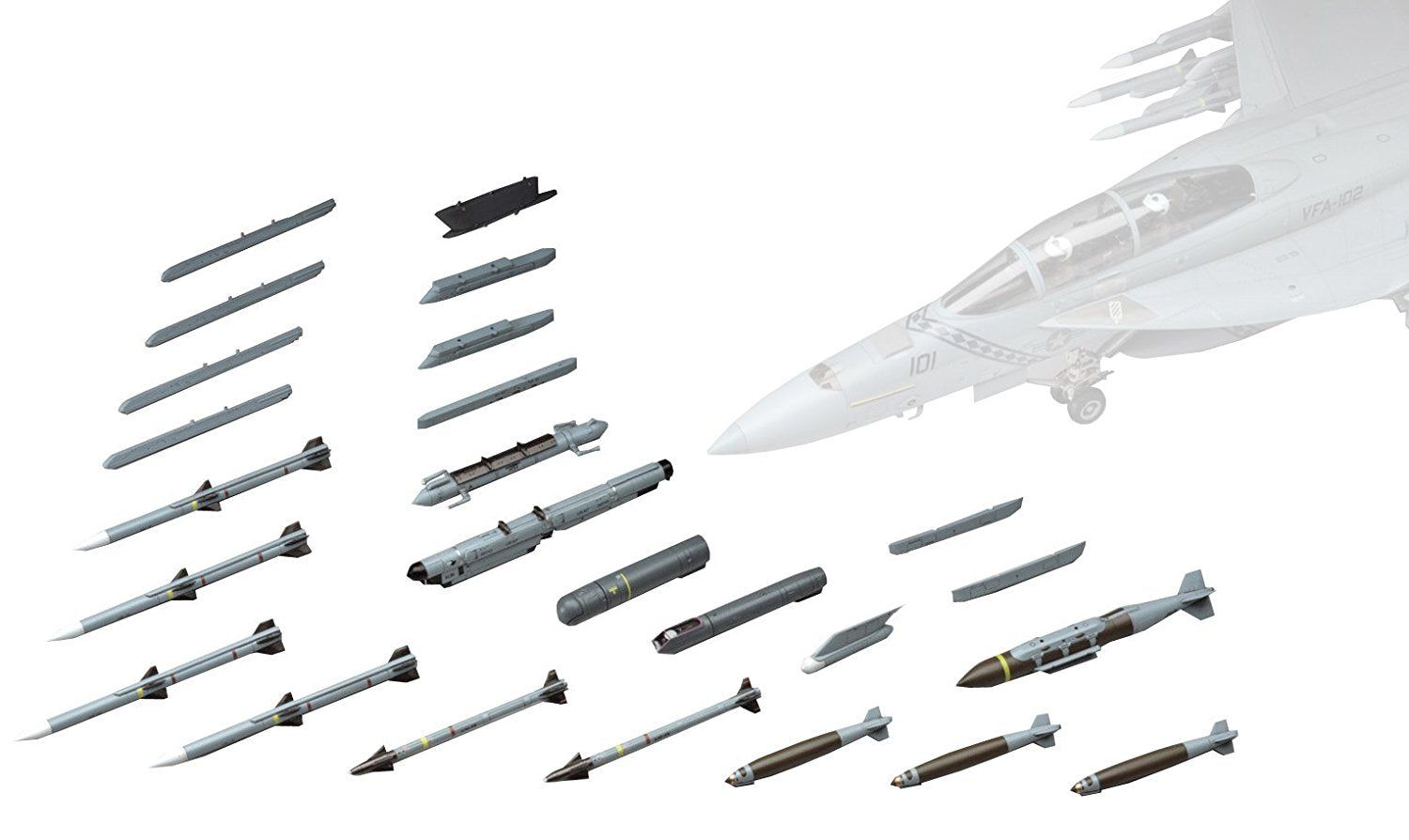 Hasegawa Aircraft Weapons E U.S. AAM & Target Pod - BanzaiHobby