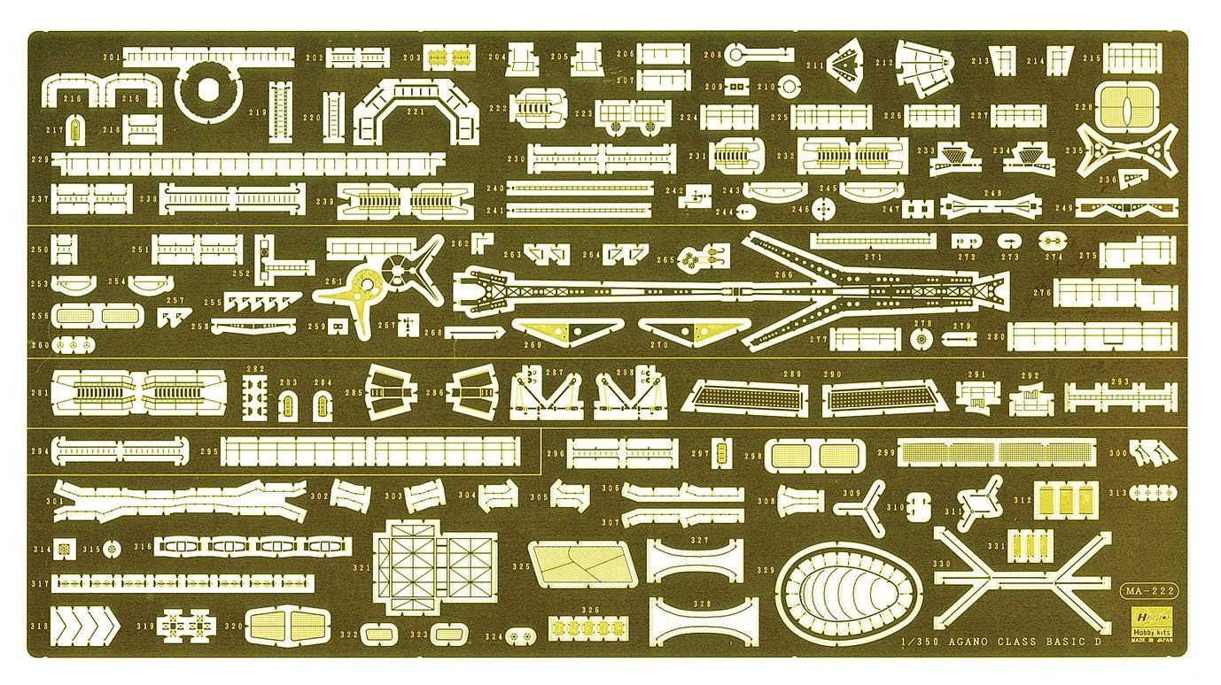 Hasegawa Detail Up Photo-Etched Parts Basic D for IJN Light Cruiser Agano - BanzaiHobby