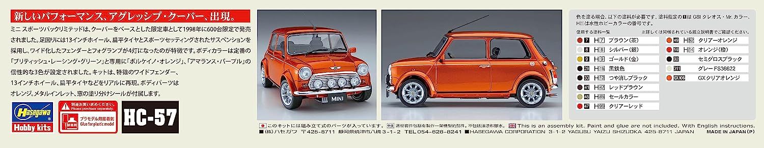 Hasegawa Mini Cooper Sports Pack Limited (1998) - BanzaiHobby