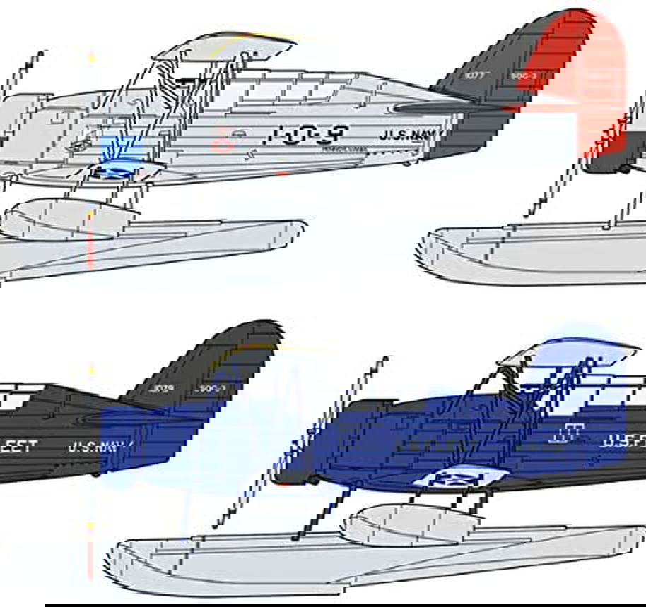 Hasegawa SOC-3 Seagull `USS Pennsylvania` (Set of 2) - BanzaiHobby