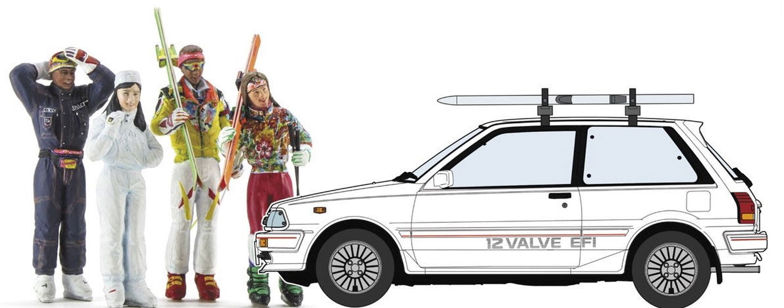 Hasegawa Toyota Starlet EP71 White Limited (3door) `Ski Ver - BanzaiHobby