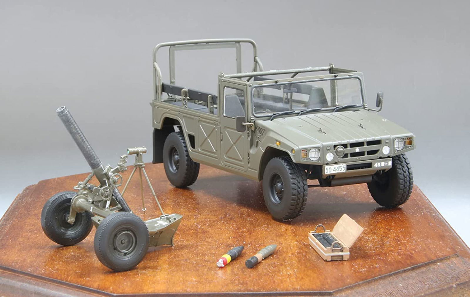 Fine Molds FM59 JGSDF Mortier 120mmRT w/Heavy Mortar Tractor - BanzaiHobby