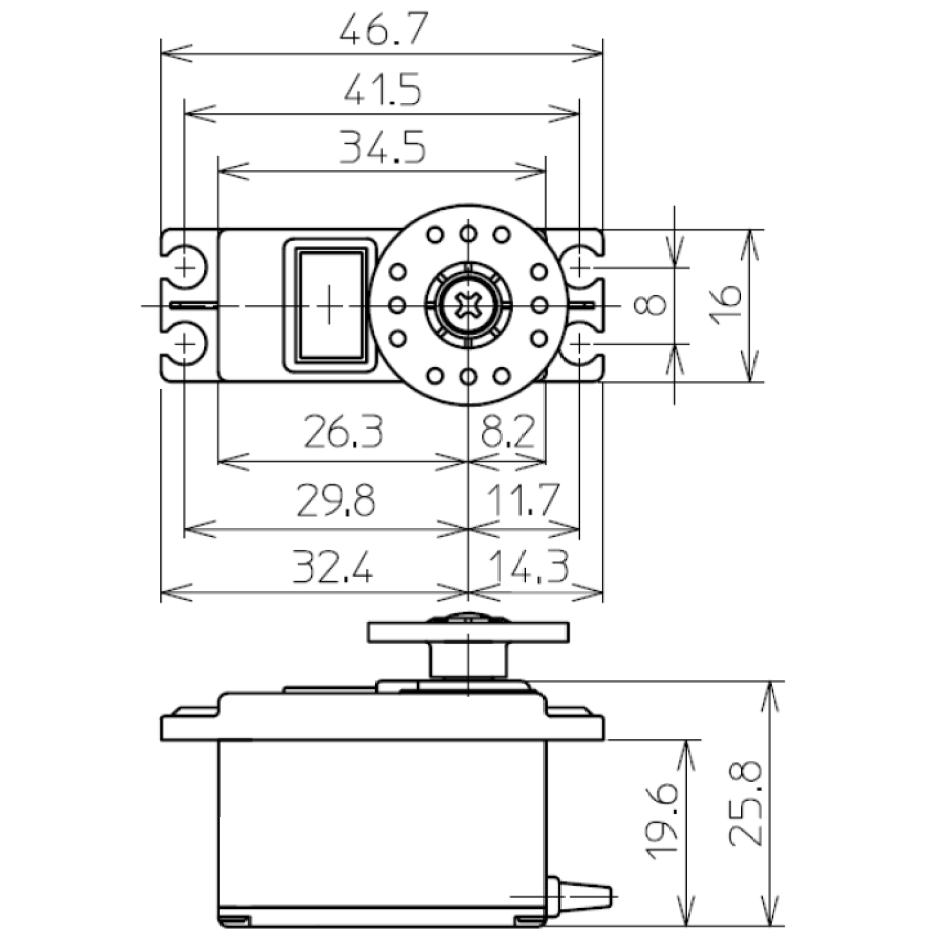 Futaba 107348-3 S3170G Digital Servo for Small Recessed Legs and Airplanes