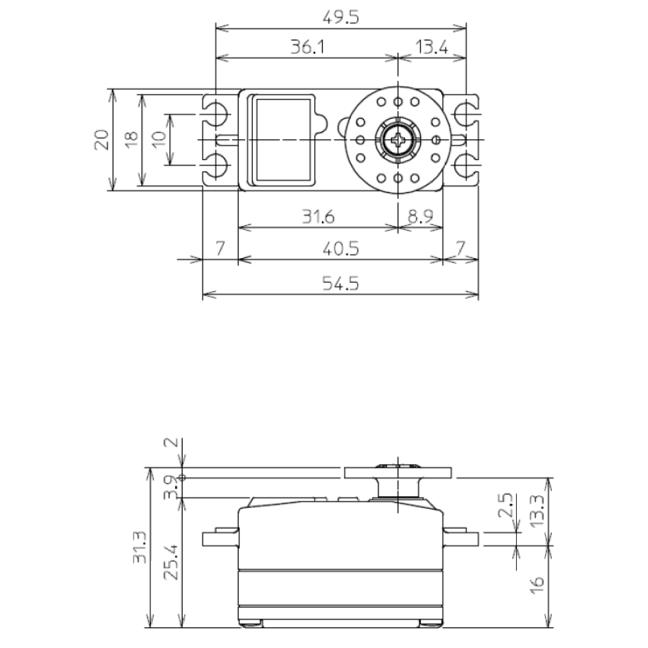 Futaba 107397-3 S-A400 for airplane S.BUS digital low-profile servo