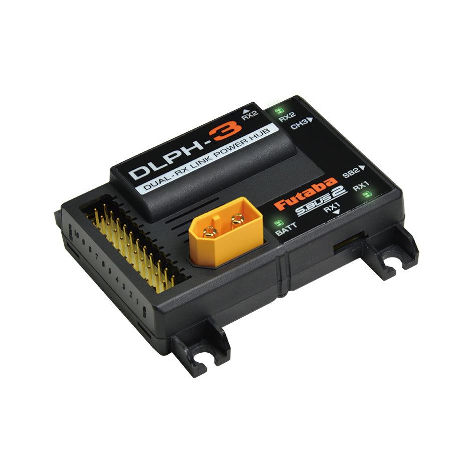 Futaba 040870 DLPH-3 MAX60A! 10-channel Dual RX Link Power Hub [00107453-3]