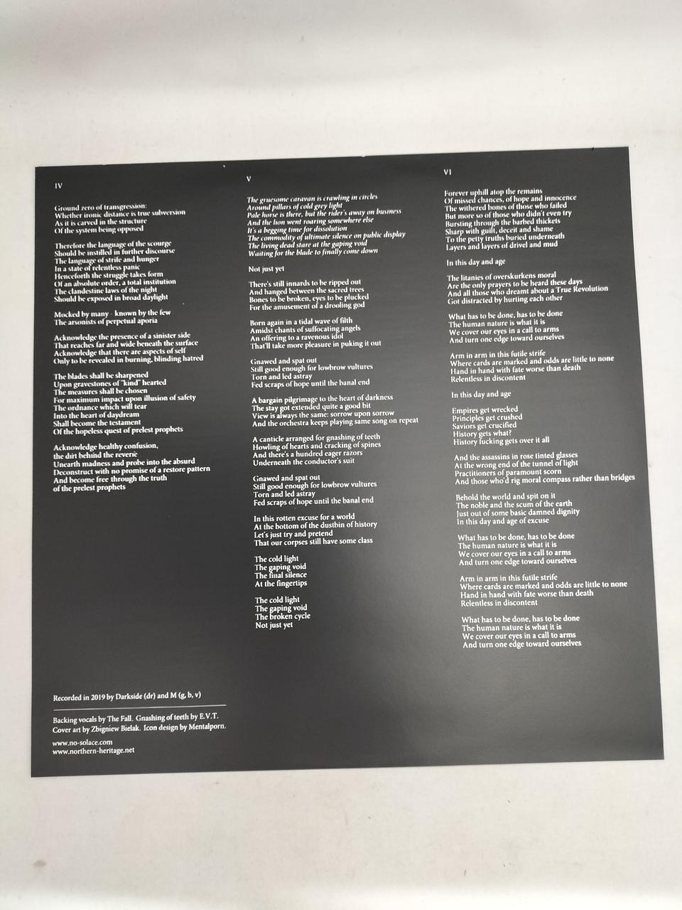 NO-SOLACE LP MGTA/AGE OF EXCUSE