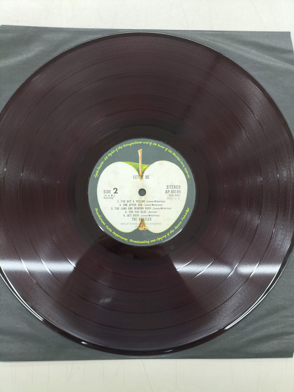 Toshiba Musical Industries LP Record AP-80189