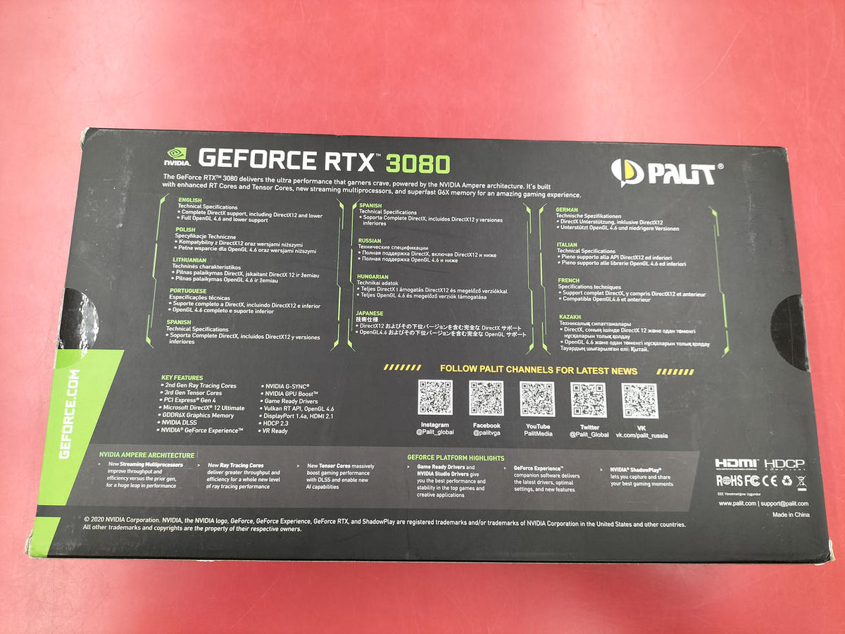 PALIT Graphics Card RTX3080 GAMINGPRO OC 10G