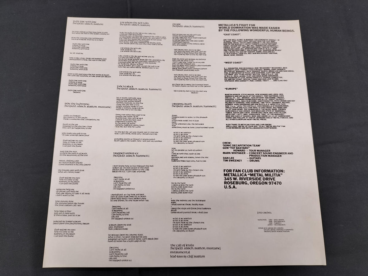 King Records Metallica/Ride the Lightning K25P 501