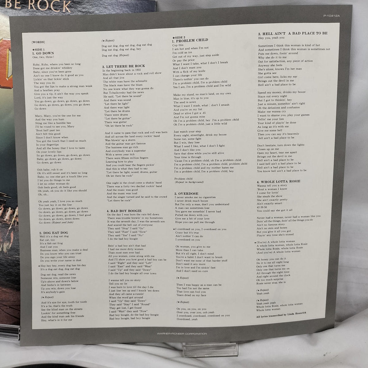 AC/DC LP LET THERE BE ROCK