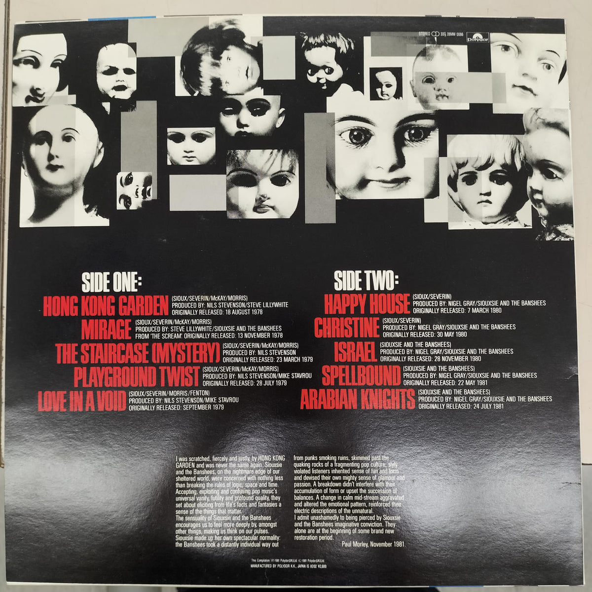 POLYDOR RECORDS Record SIOUXSIE AND THE BANSHEES