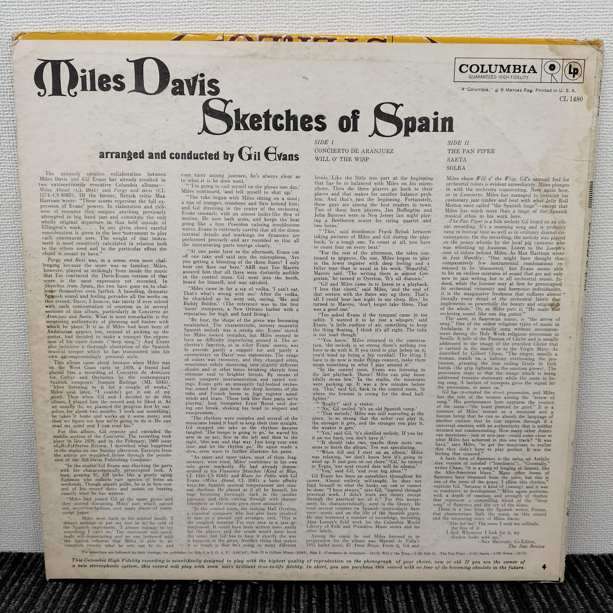 MILES DAVIS Record SKETCHES OF SPAIN