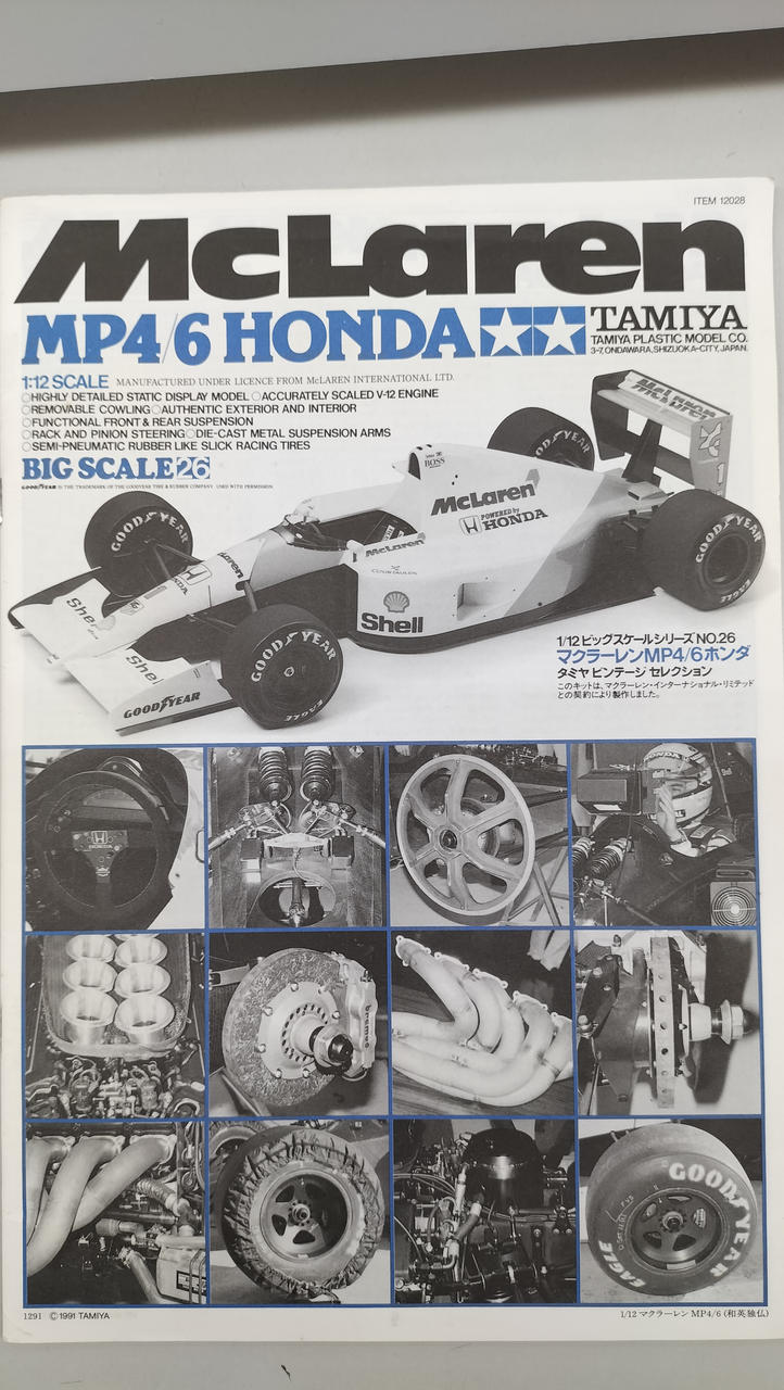 Tamiya 1/12 Plastic Model McLaren MP4/6 Honda