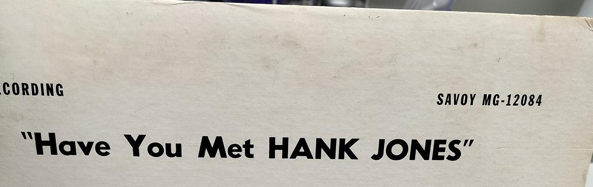 SAVOY RECORD LP record HAVE YOU MET HANK JONES