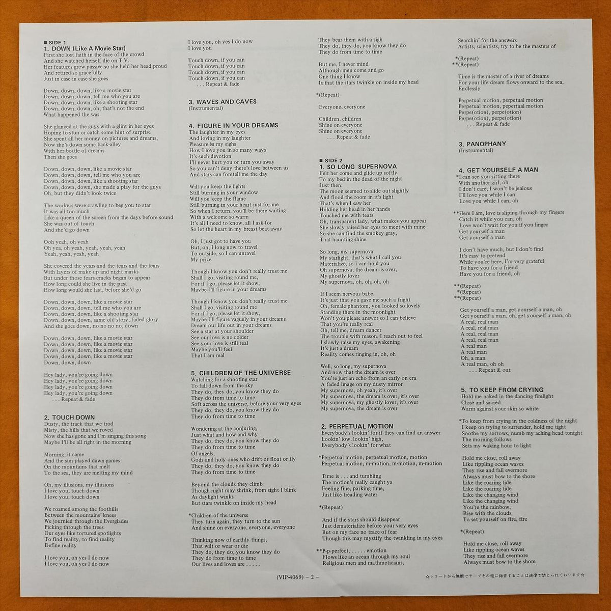 Victor Music Industry Co., Ltd. LP Software VIP 4069